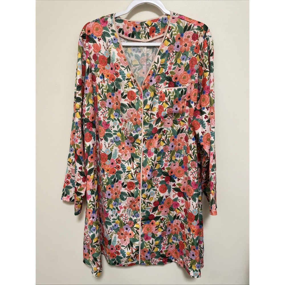 Rifle Paper Co X Summersalt Sleep Shirt Cover Up Garden Party Floral XL